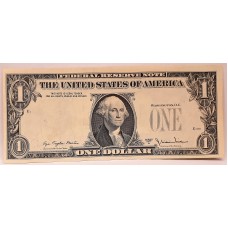UNITED STATES OF AMERICA 1998 . ONE 1 DOLLAR BANKNOTE . ERROR . SERIALS and SIGNATURE ON THE BACK